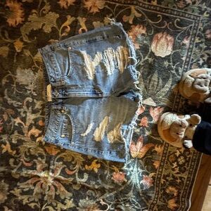 Garage Light Blue Distressed Denim Shorts